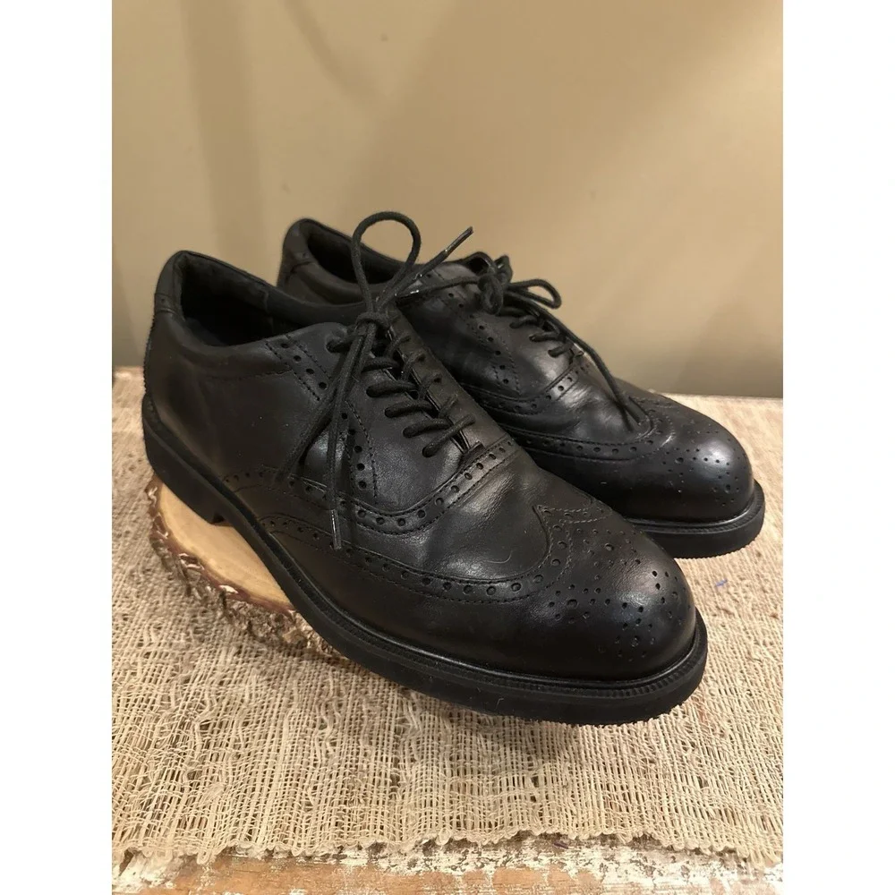 Rockport‎ Men's Dressports Steel Toe Wing Tip Oxford RK6741 Black Leather 10.5
